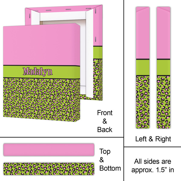 Pink & Lime Green Leopard 11x14 - Canvas Print - Approval