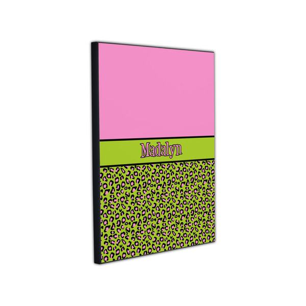 Pink & Lime Green Leopard 11x14 Wood Print - Angle View