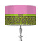Pink & Lime Green Leopard 12" Drum Lampshade - ON STAND (Poly Film)