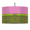 Pink & Lime Green Leopard 12" Drum Pendant Lamp - Fabric (Personalized)