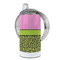 Pink & Lime Green Leopard 12 oz Stainless Steel Sippy Cups - FULL (back angle)