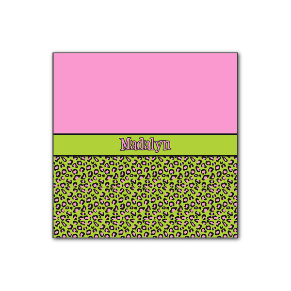 Custom Pink & Lime Green Leopard Wood Print - 12x12 (Personalized)