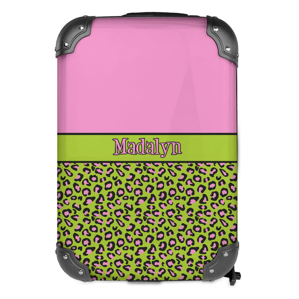 Pink & Lime Green Leopard 13" Hard Shell Backpacks - FRONT