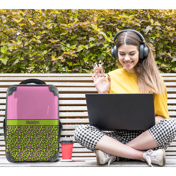 Pink & Lime Green Leopard 15" Backpack - LIFESTYLE