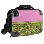 Pink & Lime Green Leopard Hard Shell Briefcase (Personalized)