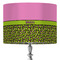 Pink & Lime Green Leopard 16" Drum Lampshade - ON STAND (Fabric)