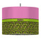 Pink & Lime Green Leopard Drum Pendant Lamp (Personalized)