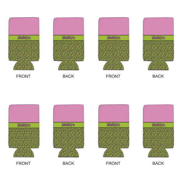 Pink & Lime Green Leopard 16oz Can Sleeve - Set of 4 - APPROVAL