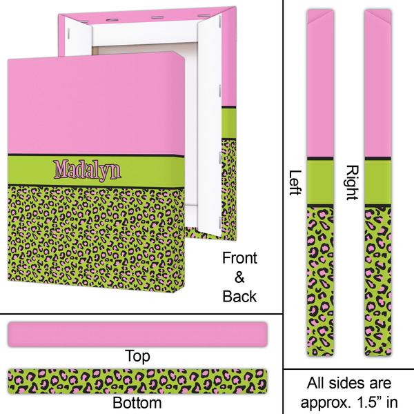 Pink & Lime Green Leopard 16x20 - Canvas Print - Approval