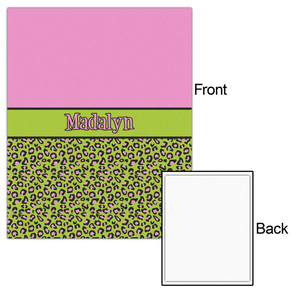Pink & Lime Green Leopard 16x20 - Matte Poster - Front & Back
