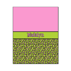 Pink & Lime Green Leopard Wood Print - 16x20 (Personalized)