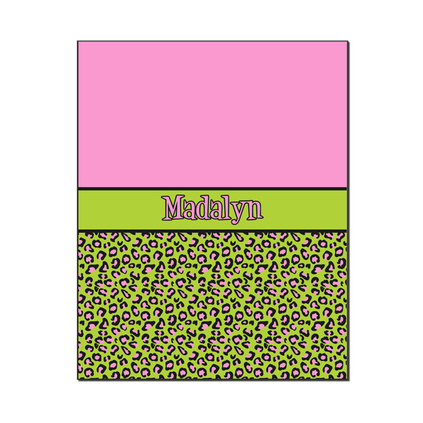 Custom Pink & Lime Green Leopard Wood Print - 16x20 (Personalized)