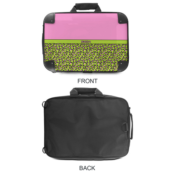 Pink & Lime Green Leopard 18" Laptop Briefcase - APPROVAL