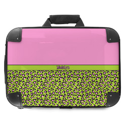 Pink & Lime Green Leopard Hard Shell Briefcase - 18" (Personalized)