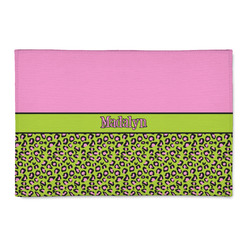 Pink & Lime Green Leopard Patio Rug (Personalized)