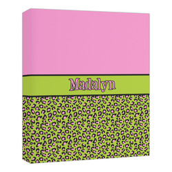 Pink & Lime Green Leopard Canvas Print - 20x24 (Personalized)