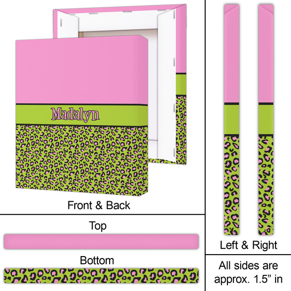 Pink & Lime Green Leopard 20x24 - Canvas Print - Approval