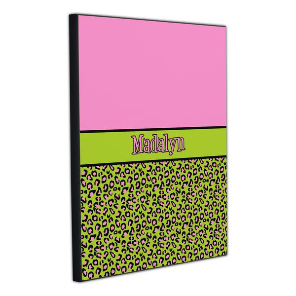 Pink & Lime Green Leopard 20x24 Wood Print - Angle View