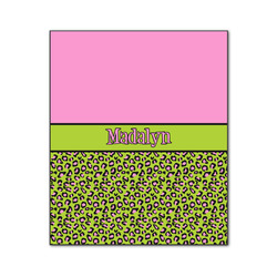 Pink & Lime Green Leopard Wood Print - 20x24 (Personalized)