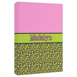 Pink & Lime Green Leopard Canvas Print - 20x30 (Personalized)