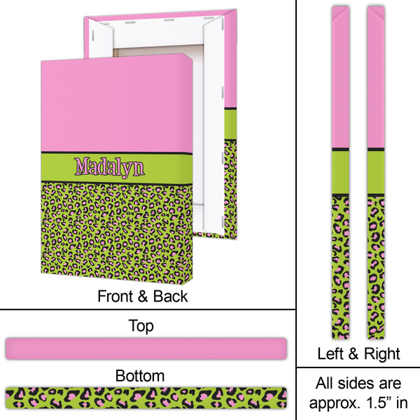 Pink & Lime Green Leopard 20x30 - Canvas Print - Approval