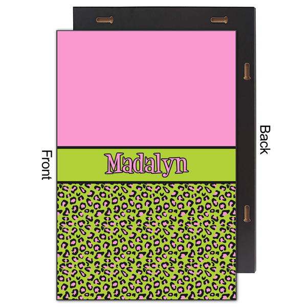 Pink & Lime Green Leopard 20x30 Wood Print - Front & Back View