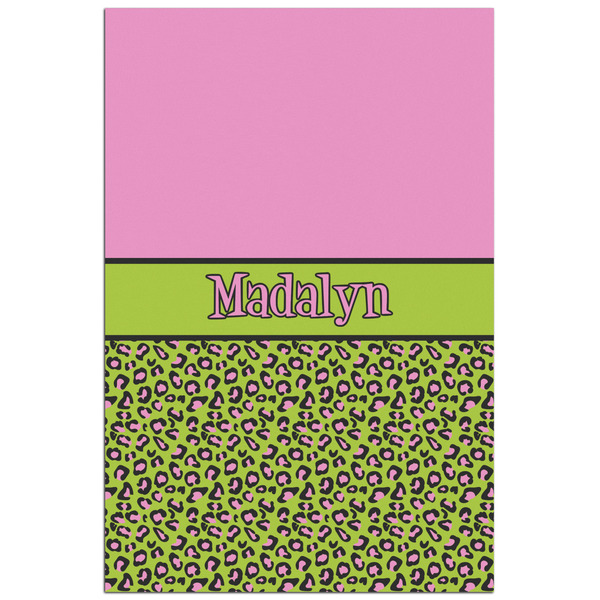 Custom Pink & Lime Green Leopard Poster - Matte - 24x36 (Personalized)