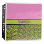 Pink & Lime Green Leopard 3-Ring Binder - 2 inch (Personalized)