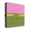 Pink & Lime Green Leopard 3 Ring Binders - Full Wrap - 2" - FRONT