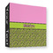 Pink & Lime Green Leopard 3 Ring Binders - Full Wrap - 3" - FRONT