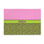 Pink & Lime Green Leopard 4' x 6' Patio Rug (Personalized)