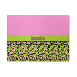 Pink & Lime Green Leopard 5' x 7' Patio Rug (Personalized)