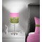 Pink & Lime Green Leopard 7 inch drum lamp shade - in room
