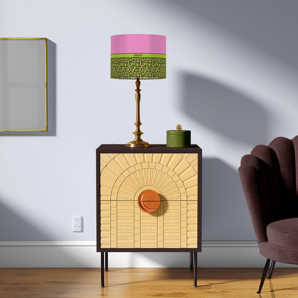 Pink & Lime Green Leopard 8" Drum Lampshade - LIFESTYLE
