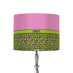 Pink & Lime Green Leopard 8" Drum Lamp Shade - Fabric (Personalized)
