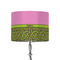 Pink & Lime Green Leopard 8" Drum Lampshade - ON STAND (Fabric)