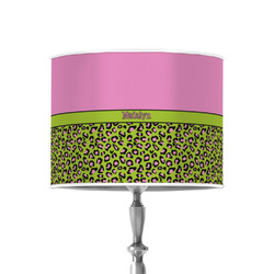 Pink & Lime Green Leopard 8" Drum Lamp Shade - Poly-film (Personalized)