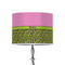 Pink & Lime Green Leopard 8" Drum Lampshade - ON STAND (Poly Film)