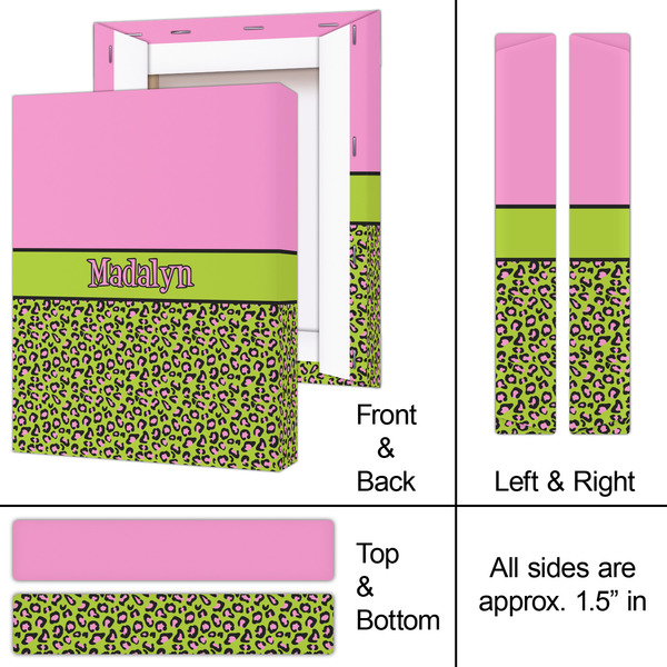 Pink & Lime Green Leopard 8x10 - Canvas Print - Approval