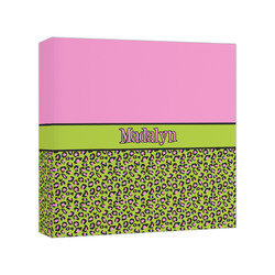 Pink & Lime Green Leopard Canvas Print - 8x8 (Personalized)