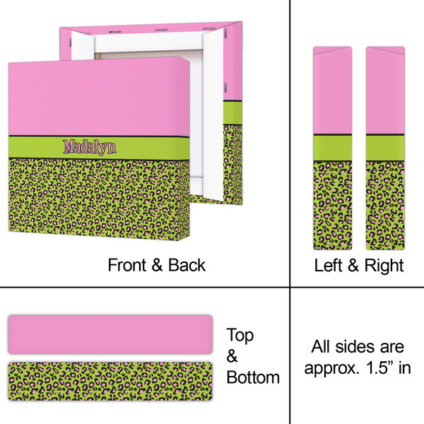 Pink & Lime Green Leopard 8x8 - Canvas Print - Approval