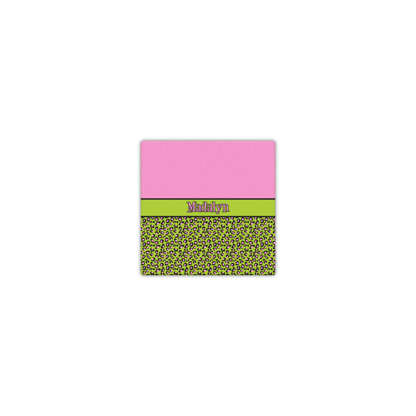 Pink & Lime Green Leopard 8x8 - Canvas Print - Front View