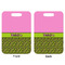 Pink & Lime Green Leopard Aluminum Luggage Tag (Front + Back)