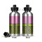 Pink & Lime Green Leopard Aluminum Water Bottle - Front and Back