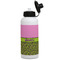 Pink & Lime Green Leopard Aluminum Water Bottle - White Front