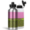 Pink & Lime Green Leopard Aluminum Water Bottles - MAIN (white &silver)