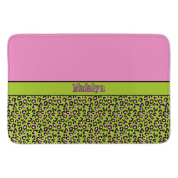 Pink & Lime Green Leopard Anti-Fatigue Kitchen Mat (Personalized)