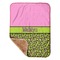 Pink & Lime Green Leopard Baby Sherpa Blanket - Corner Showing Soft