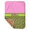 Pink & Lime Green Leopard Sherpa Baby Blanket - 30" x 40" w/ Name or Text