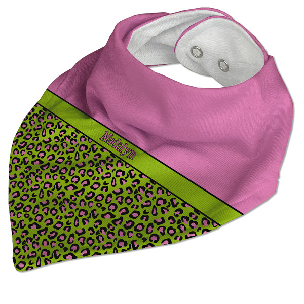 Pink & Lime Green Leopard Bandana Closed